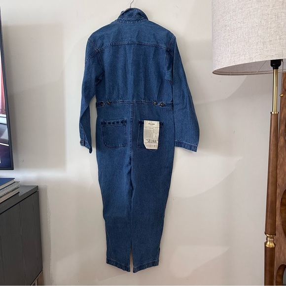 NWT Still Here Selma jumpsuit in farm blue size large - Picture 5 of 9
